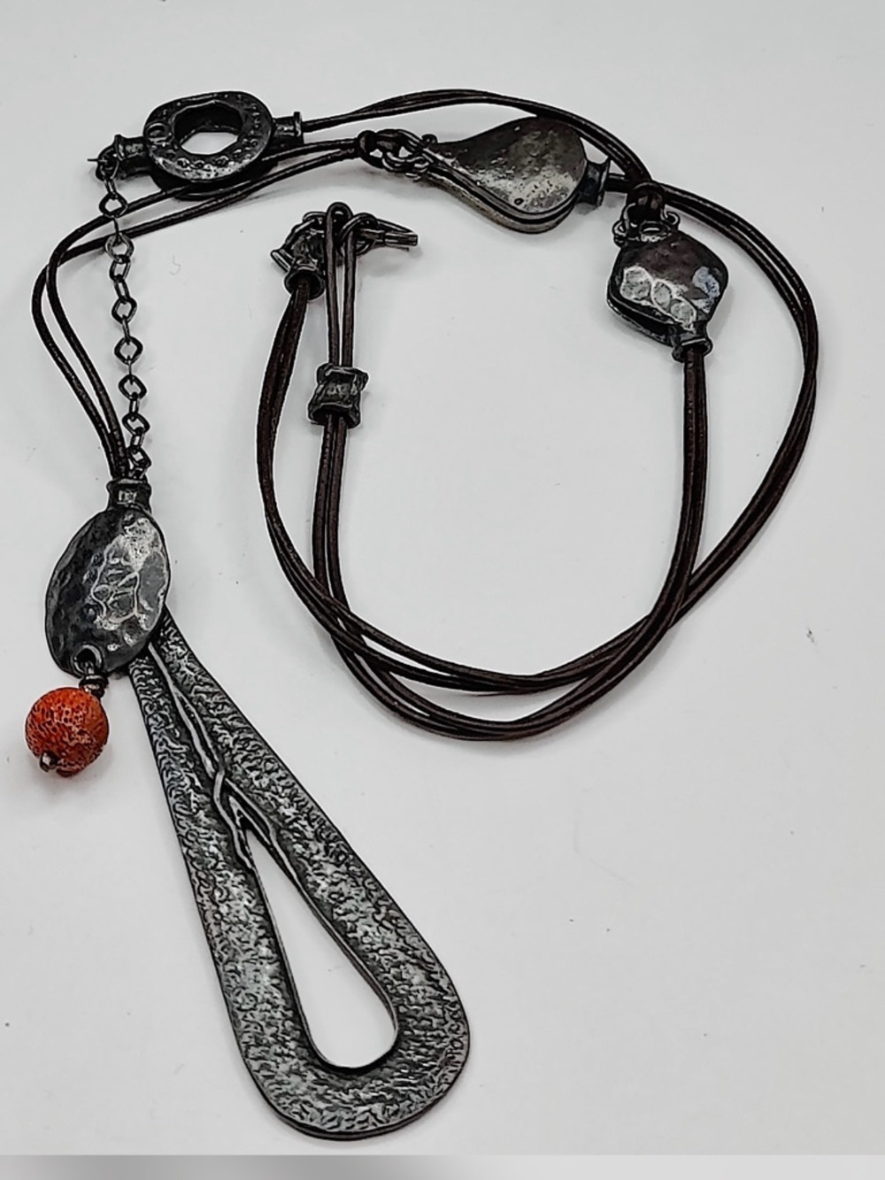 Vintage Silpada Sterling leather necklace